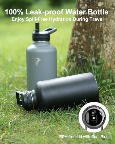 Matte black 64 oz stainless steel thermo flask — photo 5