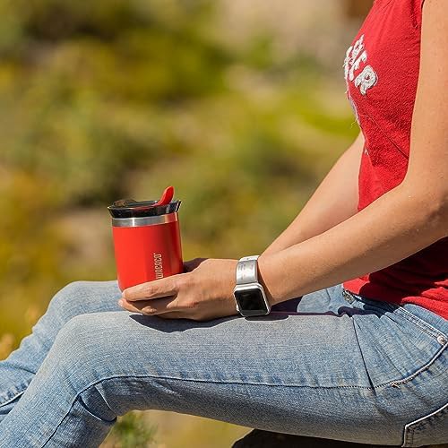 Carmine red vacuum insulated travel tumbler — photo 3
