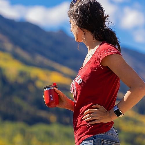 Carmine red vacuum insulated travel tumbler — photo 4