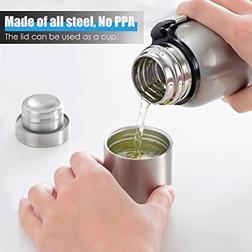 Silver stainless thermo bottle with cup lid — photo 5