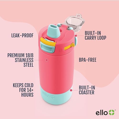 Coral kids insulated stainless water bottle 12 oz — photo 3