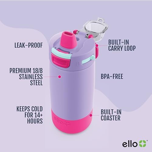 Lilac kids insulated stainless water bottle 12 oz — photo 3