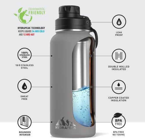 Grey 32oz Water Bottle with Chug Lid — photo 4
