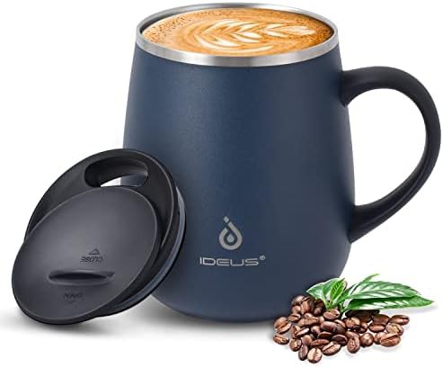 Navy Blue Insulated Coffee Mug with Handle