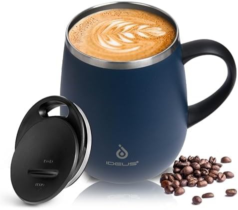 Navy Blue Insulated Coffee Mug with Handle — photo 4