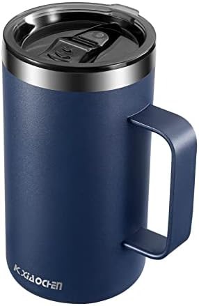 Insulated coffee mug with lid and handle