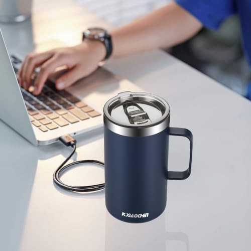 Insulated coffee mug with lid and handle — photo 3