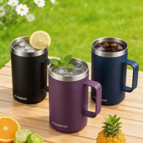 Insulated coffee mug with lid and handle — photo 4
