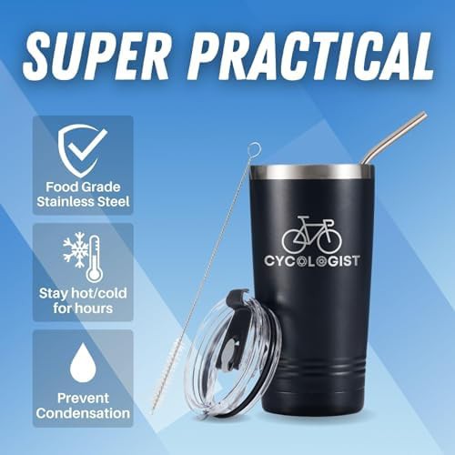 Cyclist theme road bike travel mug — photo 4
