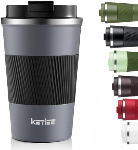 Grey spill proof travel coffee mug