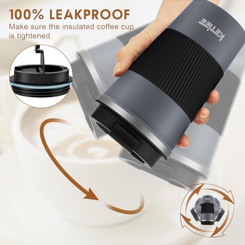 Grey spill proof travel coffee mug — photo 4