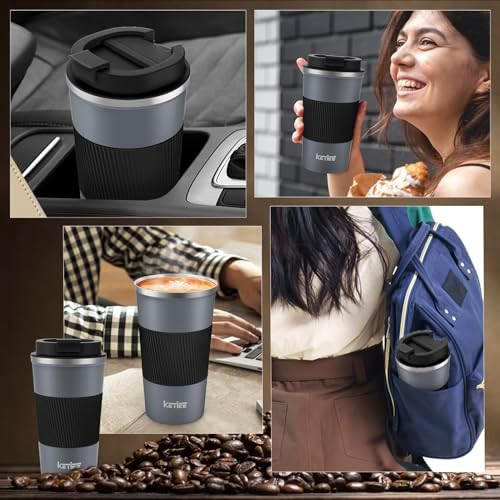 Grey spill proof travel coffee mug — photo 5