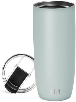 Green travel coffee mug with straw lid 20 oz