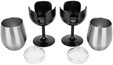 Campsite wine tumblers with black stems — photo 4
