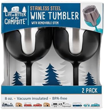 Campsite wine tumblers with black stems — photo 5