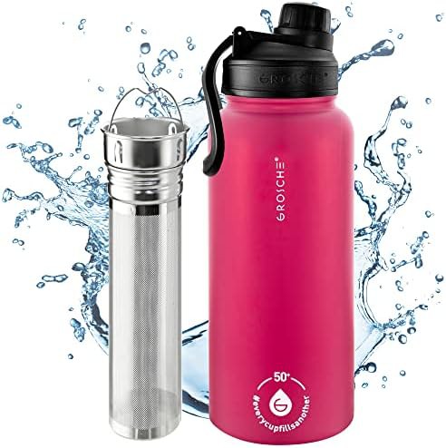 Pink Steel Vacuum Insulated Tea Infuser 32 oz
