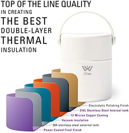 White 16 oz Food Thermos with Spoon — photo 5