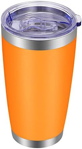 Orange powder coated tumbler 20 oz