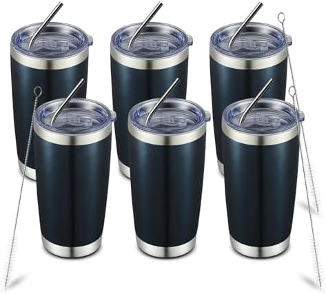Peacock blue insulated travel mug set