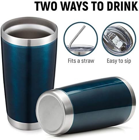 Peacock blue insulated travel mug set — photo 4