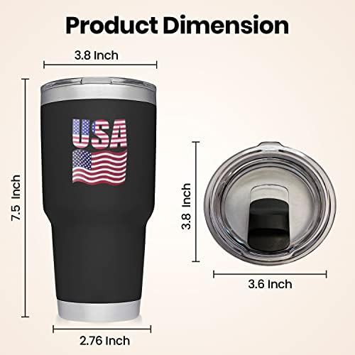 Black 30 oz tumbler with USA flag logo — photo 4