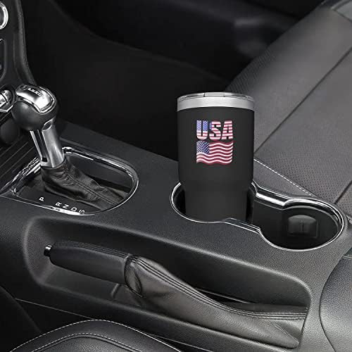 Black 30 oz tumbler with USA flag logo — photo 5