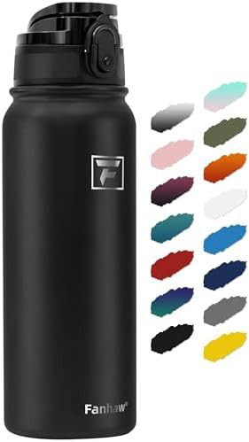 Black Stainless Steel Bottle with Chug Lid