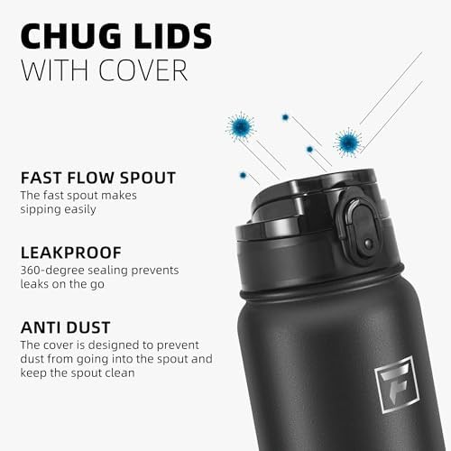 Black Stainless Steel Bottle with Chug Lid — photo 3