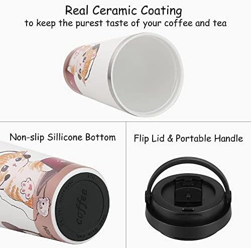 Ceramic coated insulated coffee mug with handle — photo 3