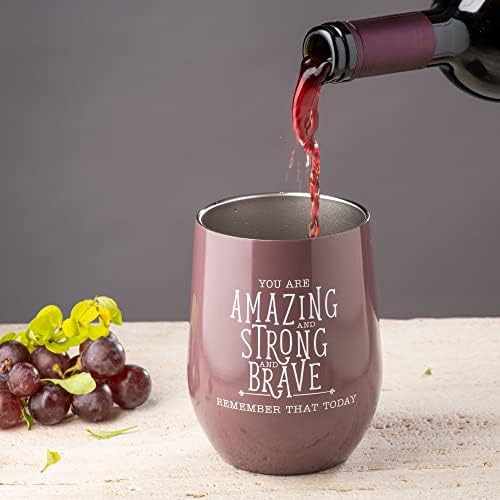 Mauve Insulated Wine Tumbler with Lid — photo 3