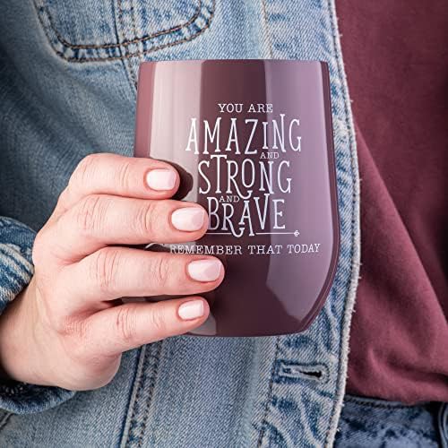 Mauve Insulated Wine Tumbler with Lid — photo 4