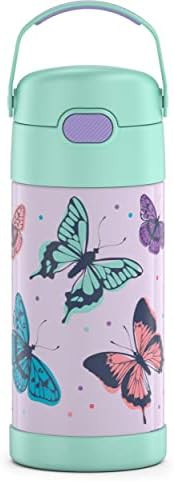 Butterfly Frenzy Funtainer straw bottle 12oz