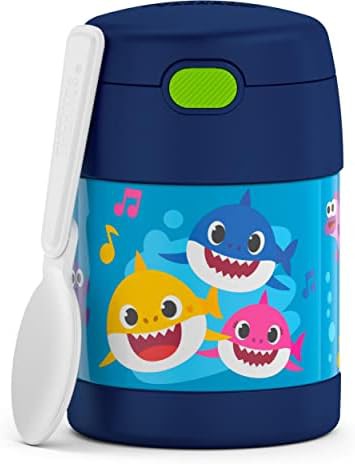 Baby shark kids food jar with spoon 10oz