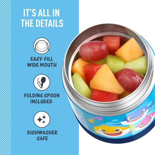Baby shark kids food jar with spoon 10oz — photo 4