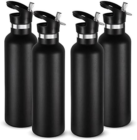 Black straw sport bottles 24 oz