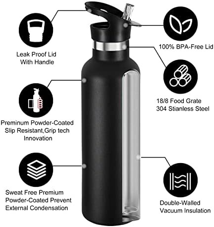 Black straw sport bottles 24 oz — photo 3