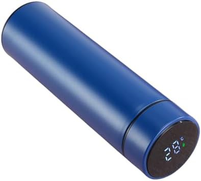 Blue smart vacuum flask with LCD screen