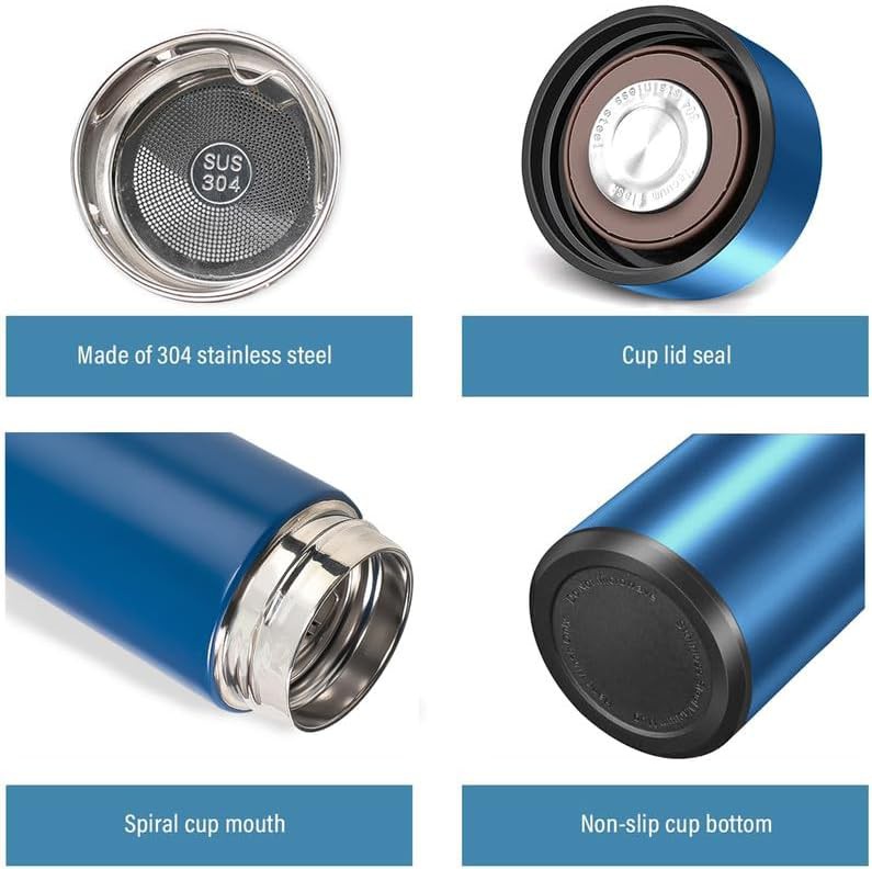 Blue smart vacuum flask with LCD screen — photo 4
