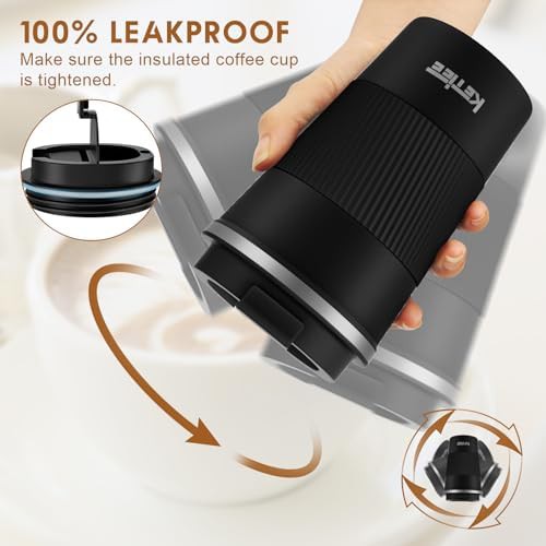 Black leakproof travel coffee tumbler — photo 4