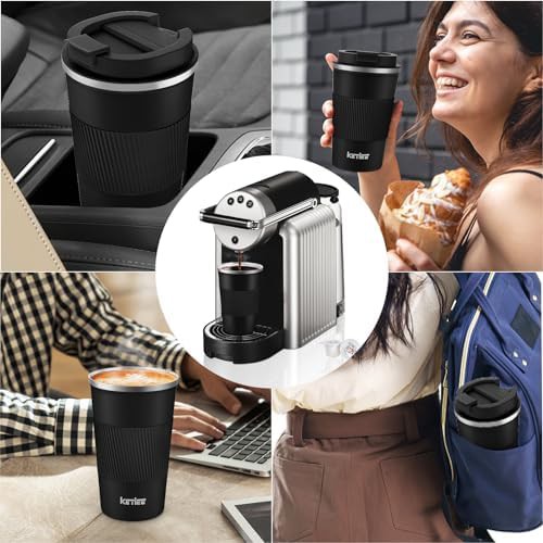 Black leakproof travel coffee tumbler — photo 5