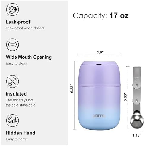 Purple blue wide mouth lunch thermo — photo 4
