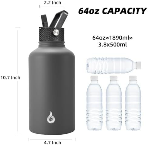64oz Insulated Water Bottle stainless — photo 4