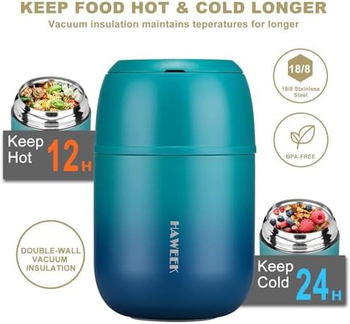 Gradient Dark Green Insulated Food Jar 17 oz — photo 4