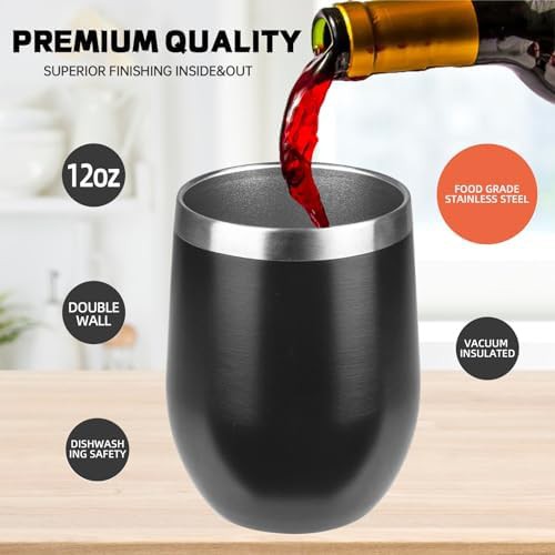 Black Insulated 12oz Wine Tumbler — photo 3
