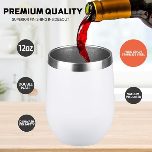 White Stainless Steel 12oz Wine Tumbler — photo 3