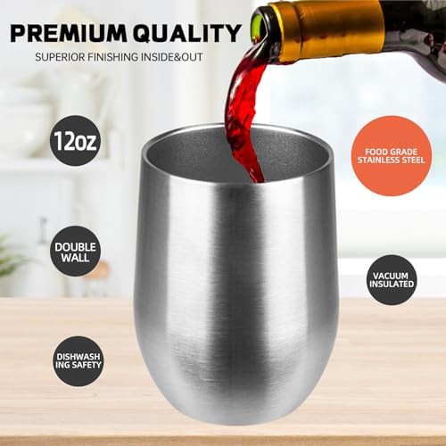 Silver 12oz Wine Tumbler Six Pack — photo 3