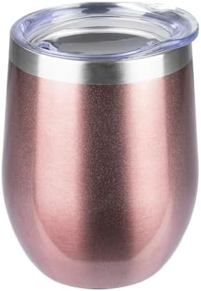 Rose Gold 12oz Insulated Wine Tumbler