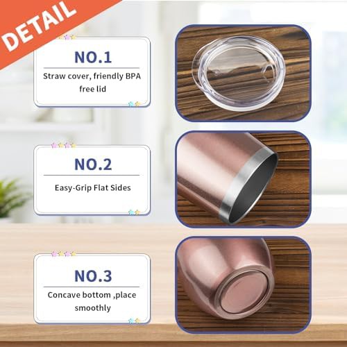 Rose Gold 12oz Insulated Wine Tumbler — photo 5