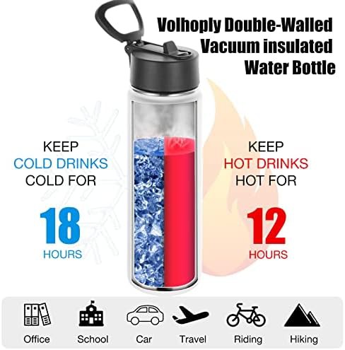 White insulated sports bottle with handle — photo 3