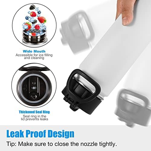 White insulated sports bottle with handle — photo 4
